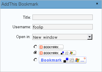 AddThis bookmark setup